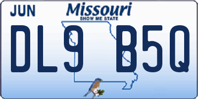 MO license plate DL9B5Q