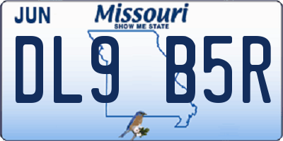 MO license plate DL9B5R