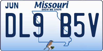 MO license plate DL9B5V