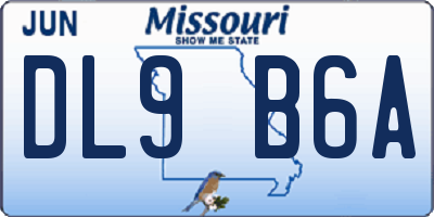 MO license plate DL9B6A