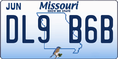 MO license plate DL9B6B