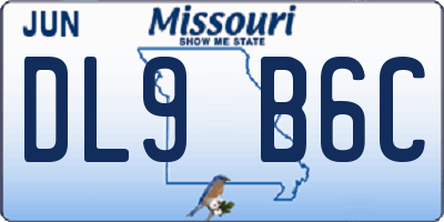 MO license plate DL9B6C