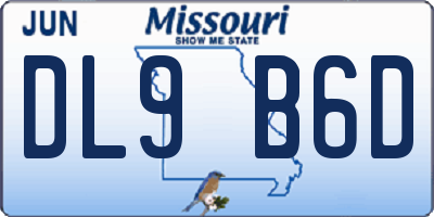 MO license plate DL9B6D