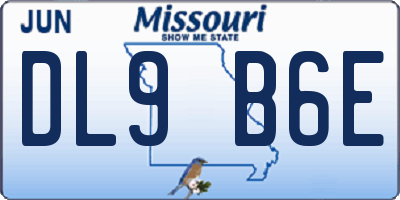 MO license plate DL9B6E
