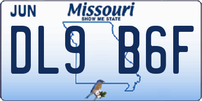 MO license plate DL9B6F