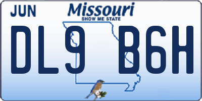 MO license plate DL9B6H