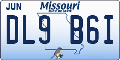 MO license plate DL9B6I