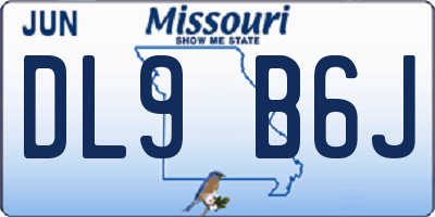 MO license plate DL9B6J