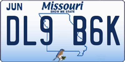 MO license plate DL9B6K