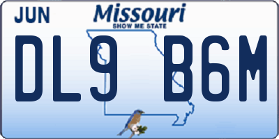 MO license plate DL9B6M