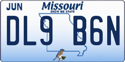 MO license plate DL9B6N