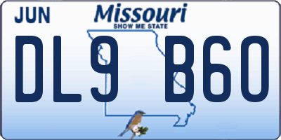MO license plate DL9B6O