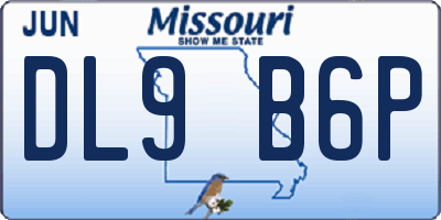 MO license plate DL9B6P