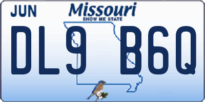 MO license plate DL9B6Q