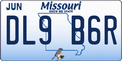 MO license plate DL9B6R