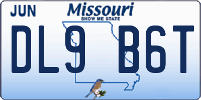 MO license plate DL9B6T