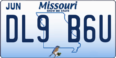 MO license plate DL9B6U
