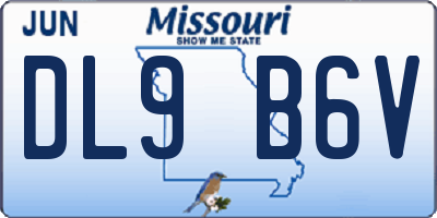 MO license plate DL9B6V