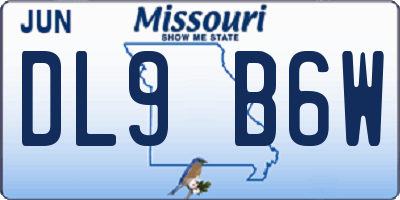 MO license plate DL9B6W