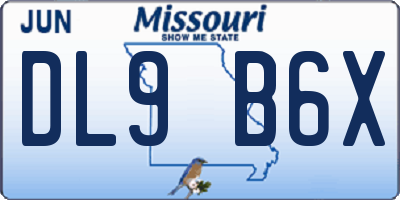 MO license plate DL9B6X