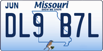 MO license plate DL9B7L