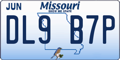 MO license plate DL9B7P