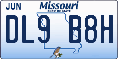MO license plate DL9B8H