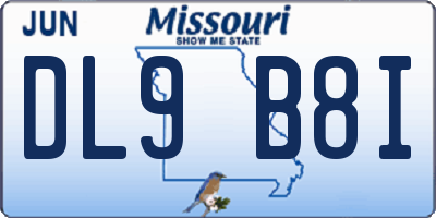 MO license plate DL9B8I