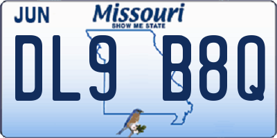 MO license plate DL9B8Q