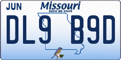 MO license plate DL9B9D