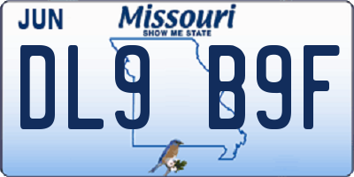 MO license plate DL9B9F