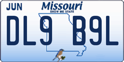 MO license plate DL9B9L