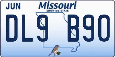 MO license plate DL9B9O