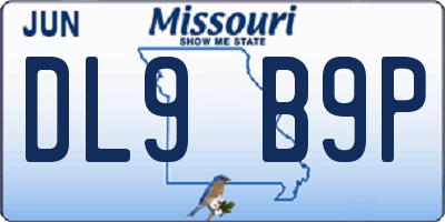 MO license plate DL9B9P