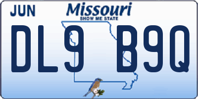MO license plate DL9B9Q
