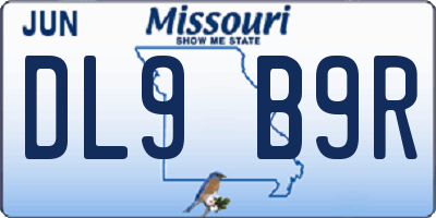 MO license plate DL9B9R