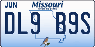 MO license plate DL9B9S