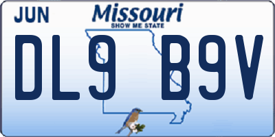 MO license plate DL9B9V