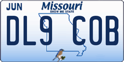 MO license plate DL9C0B