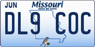 MO license plate DL9C0C