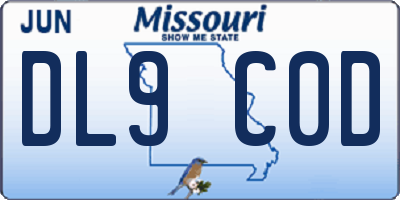 MO license plate DL9C0D
