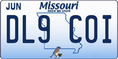 MO license plate DL9C0I
