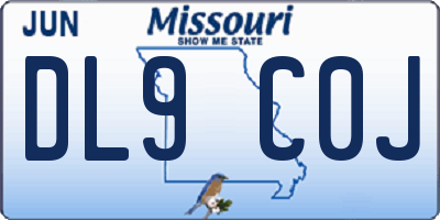 MO license plate DL9C0J