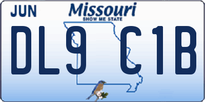 MO license plate DL9C1B