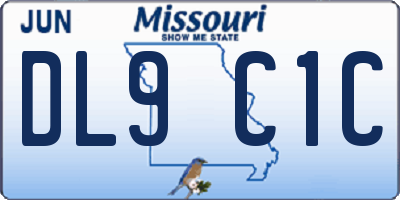 MO license plate DL9C1C