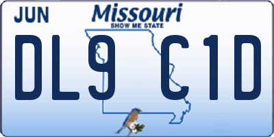 MO license plate DL9C1D