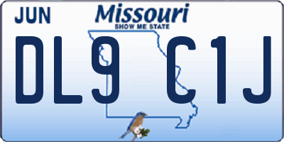 MO license plate DL9C1J