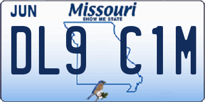 MO license plate DL9C1M
