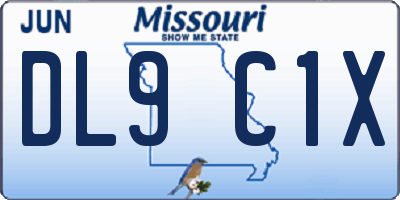 MO license plate DL9C1X