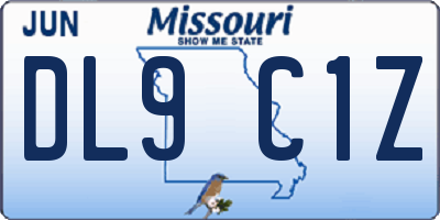 MO license plate DL9C1Z